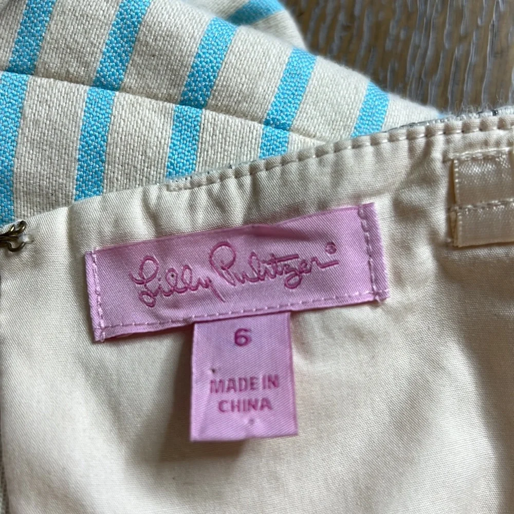 LILLY PULITZER Remi Dress in Blue Horizon Bayview Stripe Metallic 6 - Picture 5 of 6